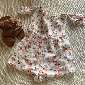 Floral off the shoulder romper